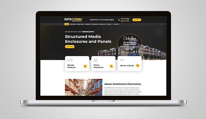 DataComm Electronics website mockup